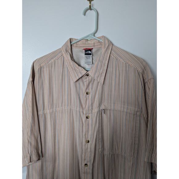 The North Face Size XXL Button Up Shirt Striped Short Sleeve Pocket Outdoor - Picture 4 of 7